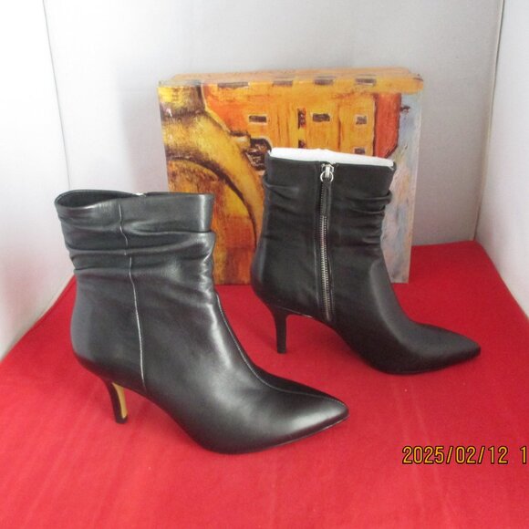 Bella Vita Danielle Leather Heeled Booties $125 - US Size 8 - Black - 1178 - Picture 1 of 11